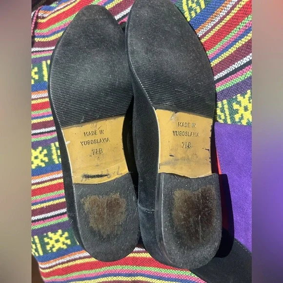 Vintage 80s patchwork suede boots made in Yugoslavia size 7 - Picture 6 of 7